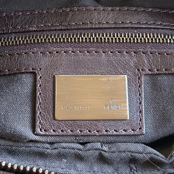 Fendi Zucca Chef FF Shoulder Bag in Brown Suede - Picture 9 of 11